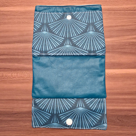 Pochette à savon éventail bleu
