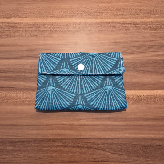 Pochette à savon éventail bleu